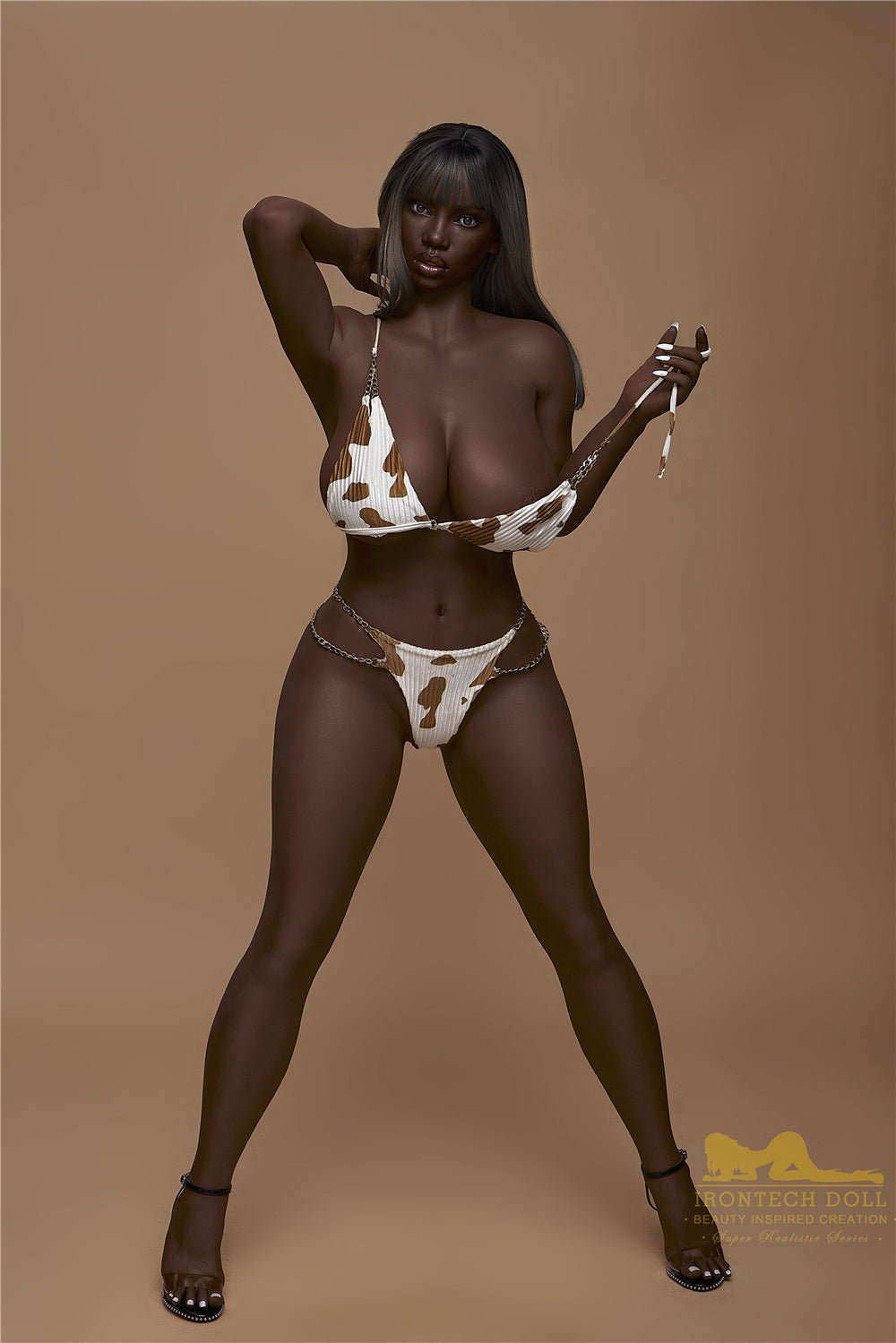 160cm/5ft3 I-Cup BBW Big Boobs Big Booty Ebony Silicone Sex Doll - S33 Penny Black - BestDollForYou