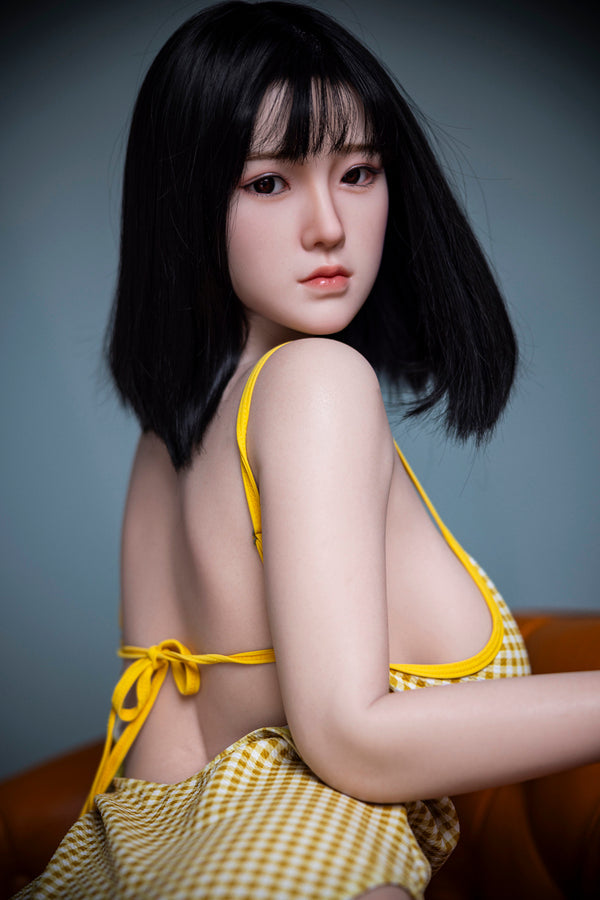EU In Stock - 160cm/5ft3 D-cup Silicone Head Chinese Sex Doll with Short Black Hair - C36S