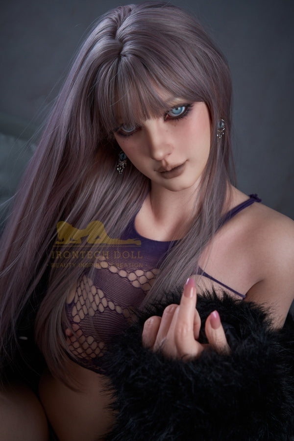 169cm/5ft7 C-Cup Purple Hair Silicone Sex Doll S9 - BestDollForYou