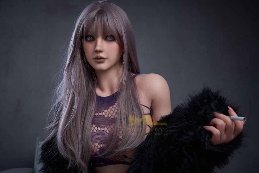 169cm/5ft7 C-Cup Purple Hair Silicone Sex Doll S9 - BestDollForYou