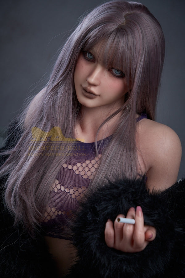 169cm/5ft7 C-Cup Purple Hair Silicone Sex Doll S9 - BestDollForYou