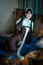 162cm/5ft4 A-Cup Lifelike Halloween Nun Silicone Love Doll - S37 - BestDollForYou