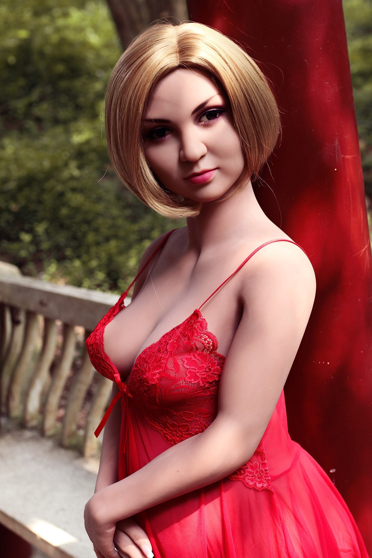 158cm/5ft2 C-cup Pregnant Short  Blonde Hair TPE Sex Doll – 
