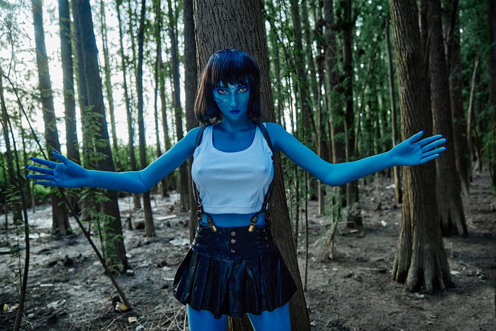 🔹CLM Classic🔹158cm Myrtice B-Cup Alien Blue Skin Anime Sex Doll Tifa Makeup (Avatar-Blue) - BestDollForYou