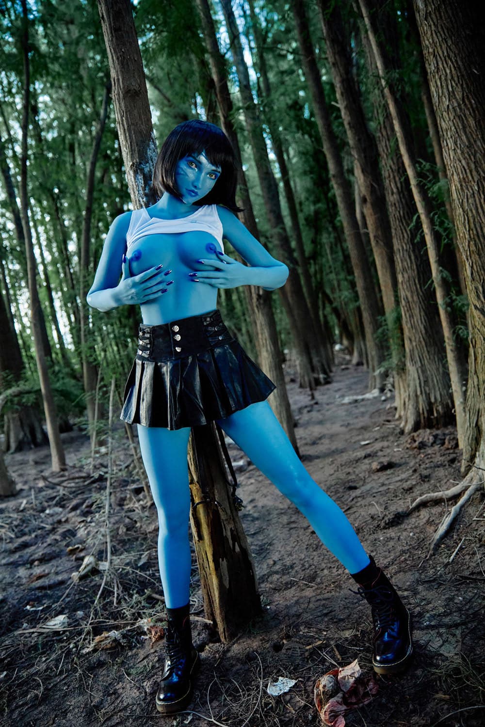 🔹CLM Classic🔹158cm Myrtice B-Cup Alien Blue Skin Anime Sex Doll Tifa Makeup (Avatar-Blue) - BestDollForYou