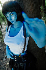 🔹CLM Classic🔹158cm Myrtice B-Cup Alien Blue Skin Anime Sex Doll Tifa Makeup (Avatar-Blue) - BestDollForYou