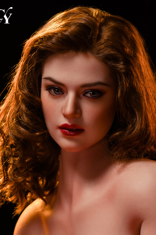 176cm/5ft9 E-Cup Real Skin Texture Silicone Head Sex Doll - Beatrice Red Head  - Natural Skin - BestDollForYou
