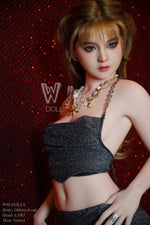 160cm/5ft3 A-cup Blonde Sex Doll with Silicone Head - LS