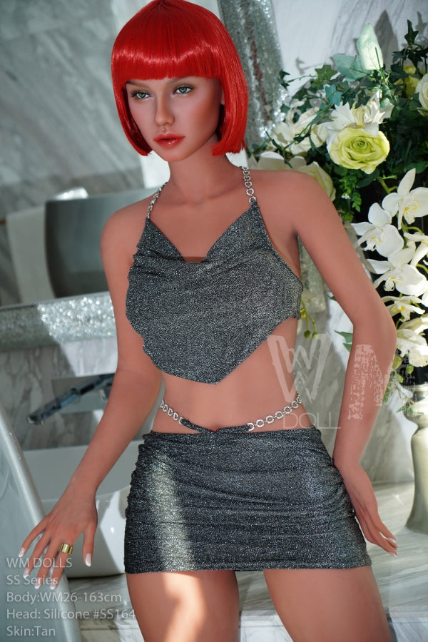 163cm/5ft4 H-Cup Milf Sex Doll with Silicone Head 