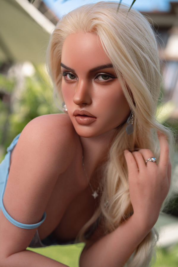 160cm/5ft3 E-cup Blonde Silicone Head Sex Doll – 