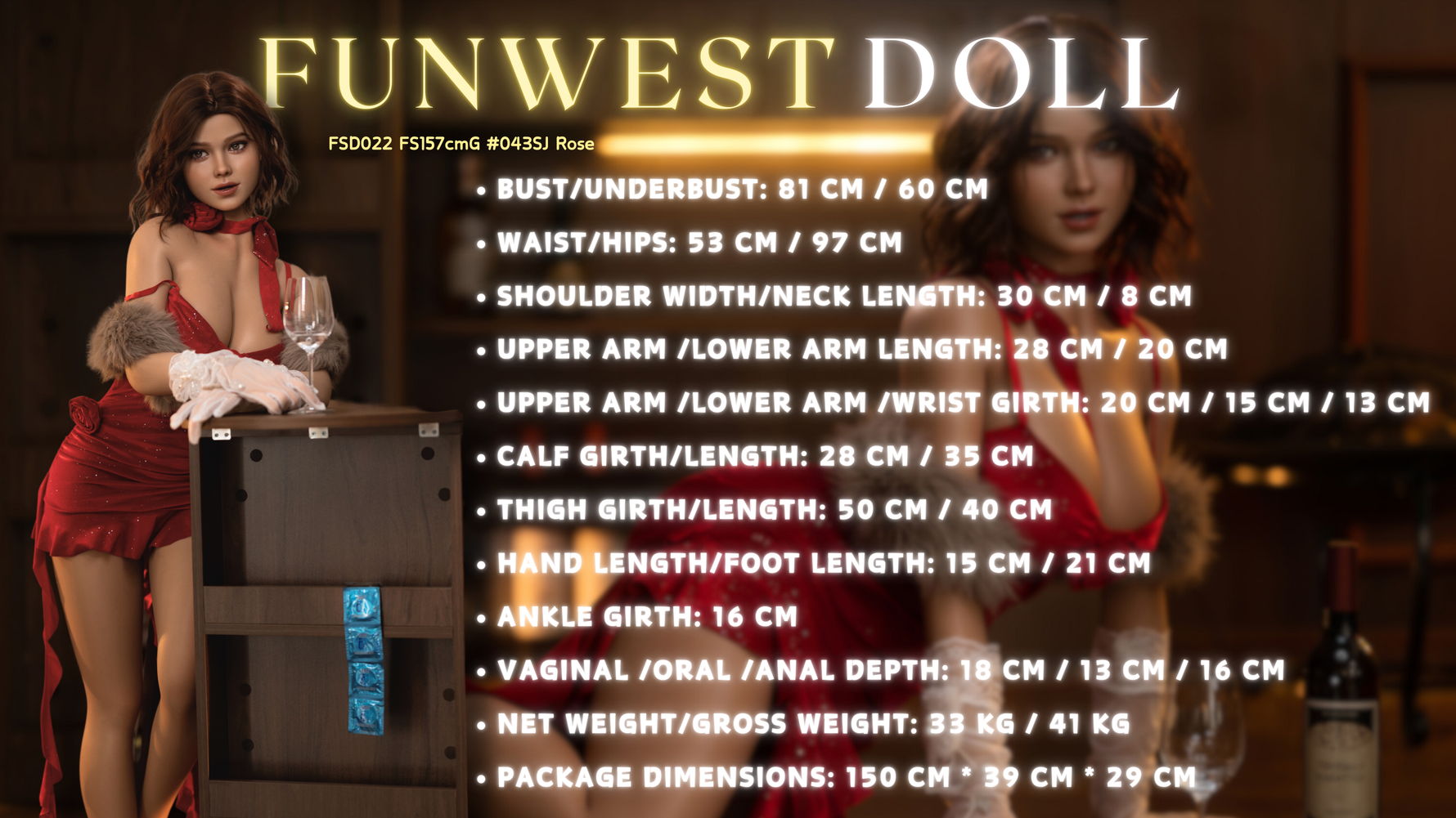 EU In Stock - 157cm/5ft2 G-cup Silicone Sex Doll 