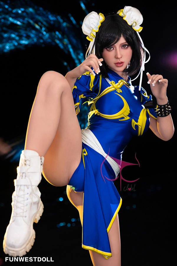 155cm/5ft1 F-cup Cosplay Street Fighter Chun-Li Anime Sex Doll - 