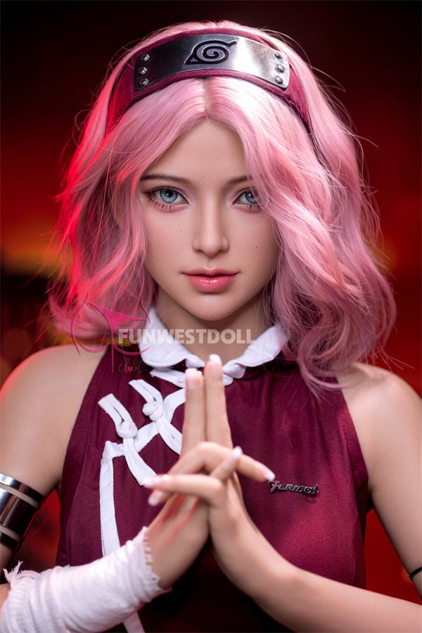 EU In Stock - 159cm/5ft3 A-cup Cosplay Naruto Sakura Haruno Anime Sex Doll - 