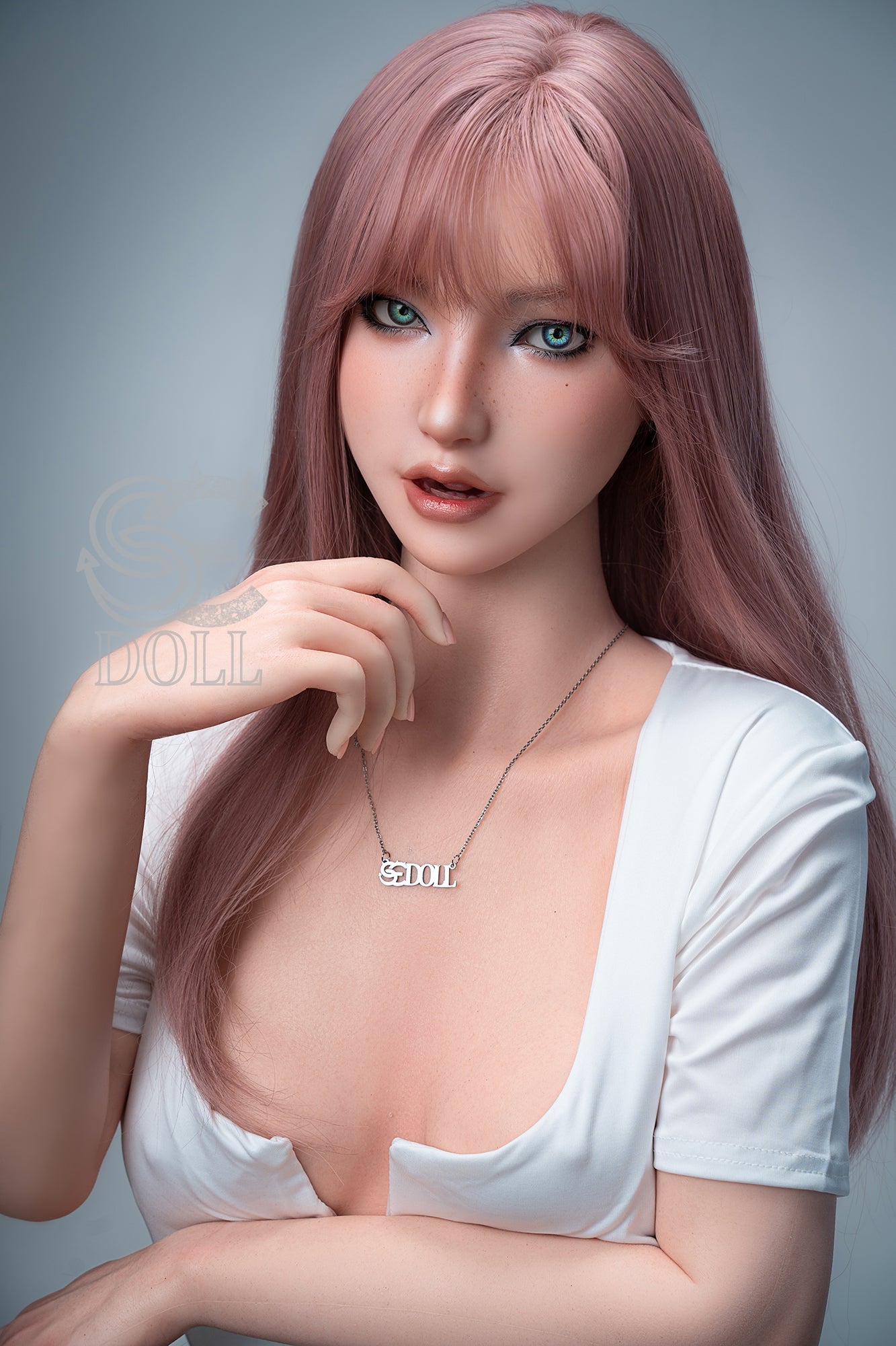 T160cm/5ft3 C-cup Real Skin Texture Silicone Sex Doll SES054 Head