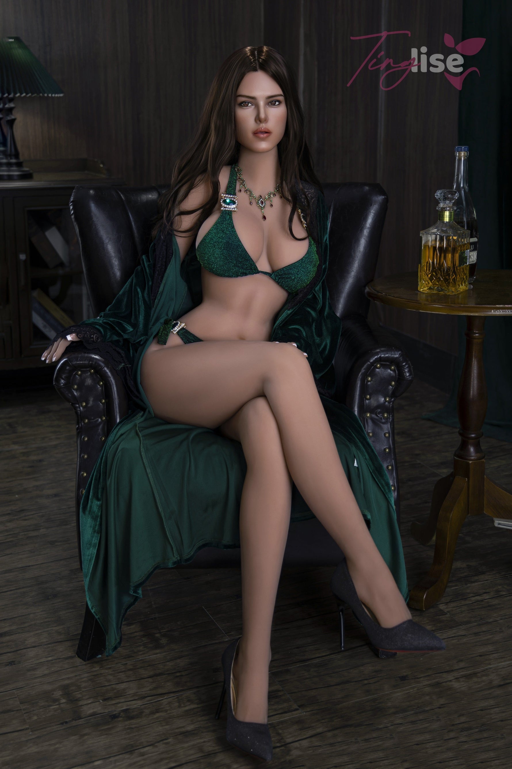 US In Stock - 160cm/5ft3 F-Cup Hybrid Sex Doll, ROS Head, Sucking Vagina - Raven Tinglise